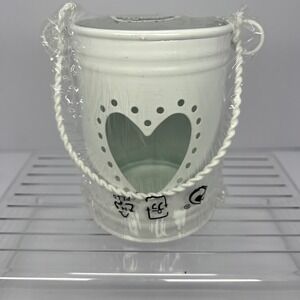 IKEA White Metal Heart Lantern Tealight Holder Candle Holder New Sealed Decor